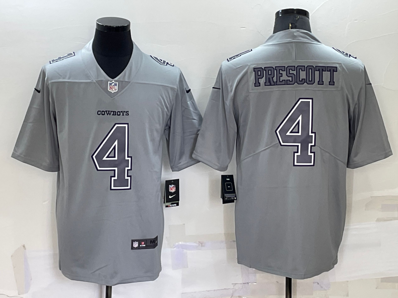Men's Dallas Cowboys #4 Dak Prescott Grey Atmosphere Fashion Stitched Jersey Men's Dallas Cowboys #4 Dak Prescott Grey Atmosphere Fashion Stitched Jersey